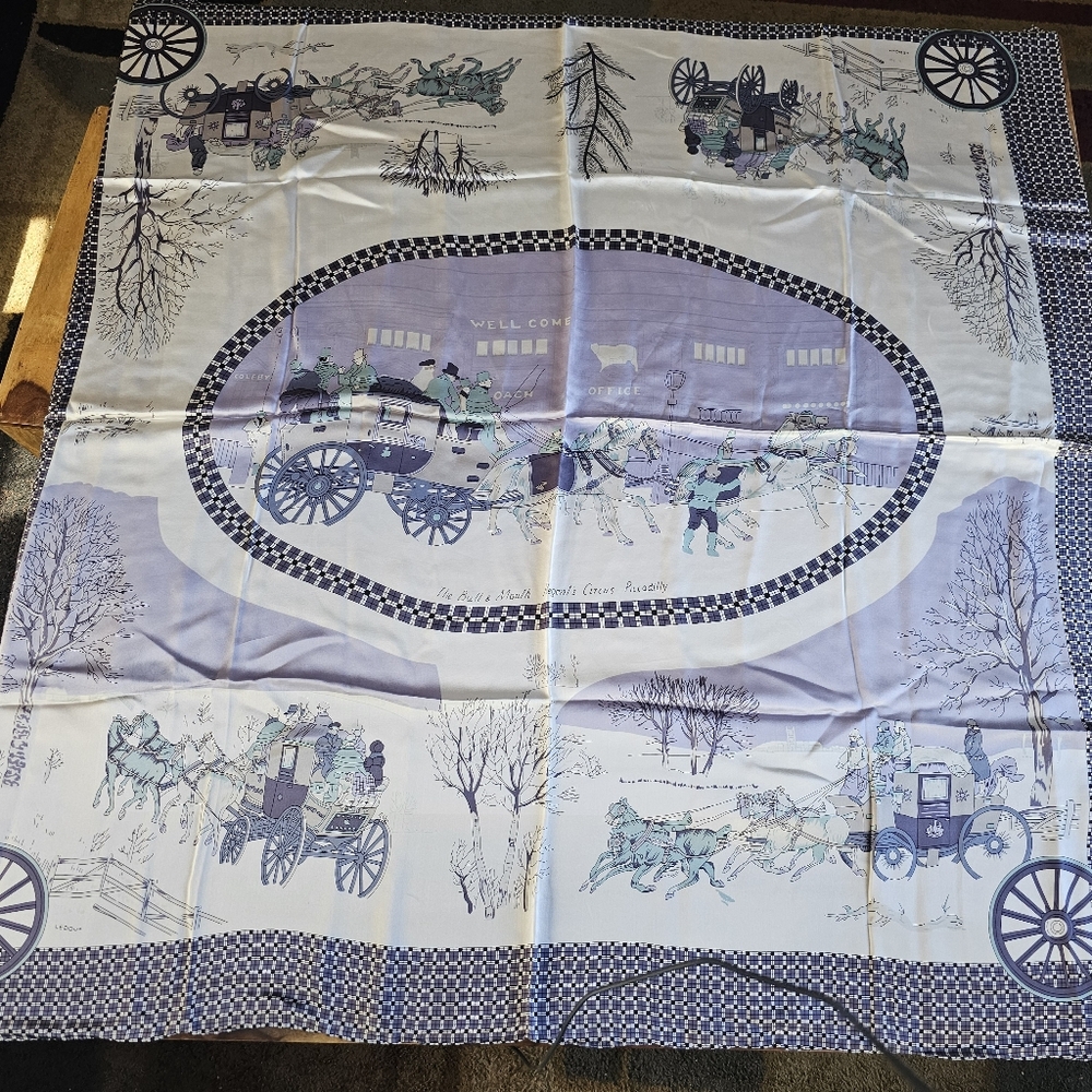 "The Bull & Mouth Regents Circus Piccadilly" Ledoux Luxury Scarf 100% Silk NEW